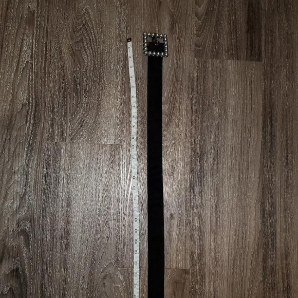 Dynamite, black Square buckle belt, size extra small/small - Picture 4 of 7